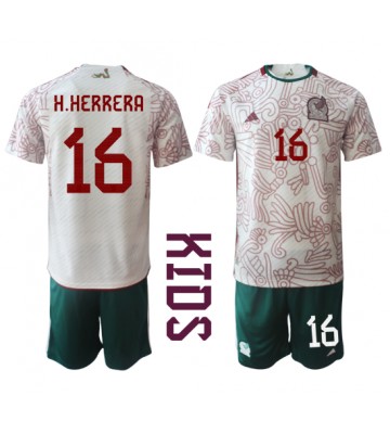 Lacne Dětský Futbalové dres Mexiko Hector Herrera #16 MS 2022 Krátky Rukáv - Preč (+ trenírky)